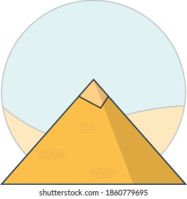 Pyramid icon. Famous landmark icon. Colored pyramid icon. Vector icon. Egyptian ancient pyramid vector