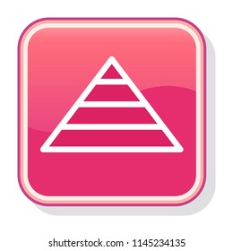 Pyramid Icon. Financial Analysis. Progress concept. Editable stroke flat icons. Simple thin line art logo. Glossy web app button. Vector illustration. 