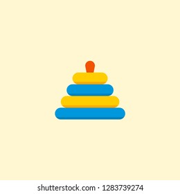 Pyramid icon flat element. Vector illustration of pyramid icon flat isolated on clean background for your web mobile app logo design.