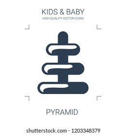 pyramid icon. high quality filled pyramid icon on white background. from kids baby collection flat trendy vector pyramid symbol. use for web and mobile