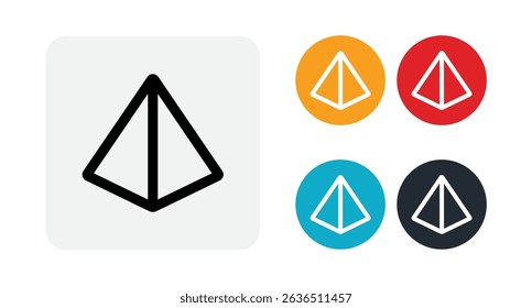 Pyramid icon illustration isolated vector sign symbol
