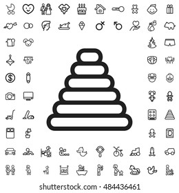 Pyramid icon illustration isolated vector sign symbol