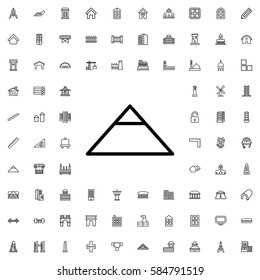 pyramid icon illustration isolated vector sign symbol. Architecture icons set.