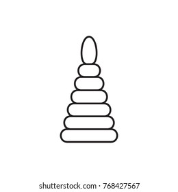 pyramid icon illustration isolated vector sign symbol
