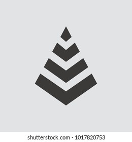 Pyramid icon isolated of flat style. Vector illustration.