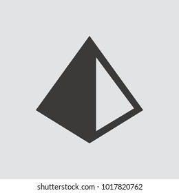 Pyramid icon isolated of flat style. Vector illustration.