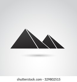 Pyramid icon isolated on white background. Vector art.
