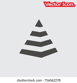 Pyramid icon isolated sign symbol and flat style for app, web and digital design. Vector illustration.