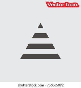 Pyramid icon isolated sign symbol and flat style for app, web and digital design. Vector illustration.