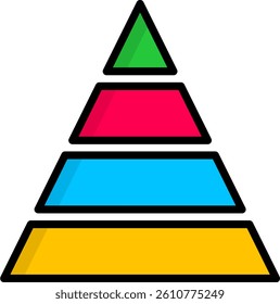 Pyramid Icon Lineal Color Vector Illustration