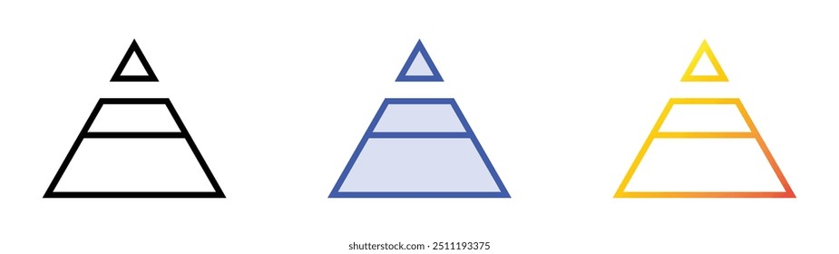 pyramid icon. Linear, Blue Fill and Gradient Style Design Isolated On White Background