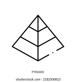 pyramid icon. Linear style sign isolated on white background. Vector illustration