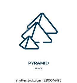 Pyramid icon. Linear vector illustration from africa collection. Outline pyramid icon vector. Thin line symbol for use on web and mobile apps, logo, print media.