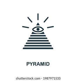 Pyramid icon. Monochrome simple element from fortune teller collection. Creative Pyramid icon for web design, templates, infographics and more