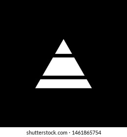 Pyramid Icon On Black Background. Black Flat Style Vector Illustration.