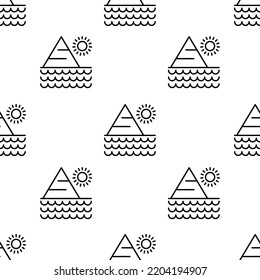 pyramid icon pattern. Seamless pyramid pattern on white background.