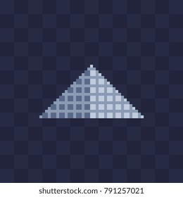 Pyramid icon. Pixel art. 8-bit sprite. Sticker design. Isolated vector illustration. 