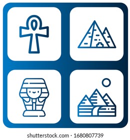 pyramid icon set. Collection of Ankh, Pyramid, Sarcophagus, Pyramids icons