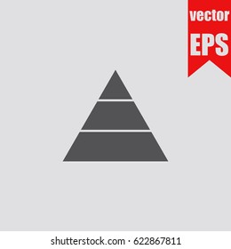 Pyramid icon sign symbol isolated in flat style.Vector illustration.
