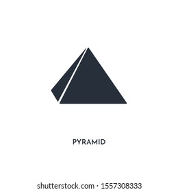 pyramid icon. simple element illustration. isolated trendy filled pyramid icon on white background. can be used for web, mobile, ui.