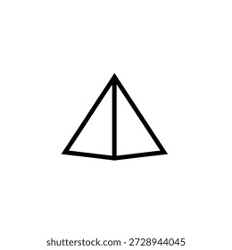 Ícone de pirâmide: Um ícone de pirâmide simples, mas elegante, renderizado em linhas limpas.