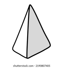 Pyramid icon symbol sign, hand drawing doodle