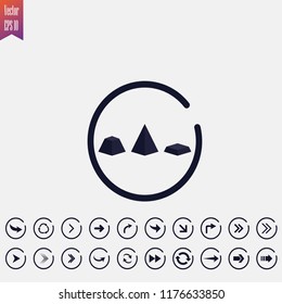 pyramid icon vector illustration. arrow icons set