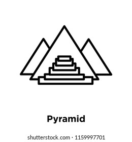 Pyramid icon vector isolated on white background, Pyramid transparent sign , line or linear sign, element design in outline style