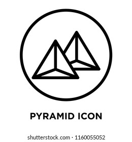 Pyramid icon vector isolated on white background, Pyramid transparent sign , line and outline elements in linear style
