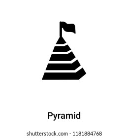 Pyramid icon vector isolated on white background, logo concept of Pyramid sign on transparent background, filled black symbol