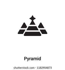Pyramid icon vector isolated on white background, logo concept of Pyramid sign on transparent background, filled black symbol