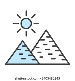 Pyramid icon vector on trendy design