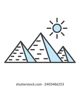 Pyramid icon vector on trendy design