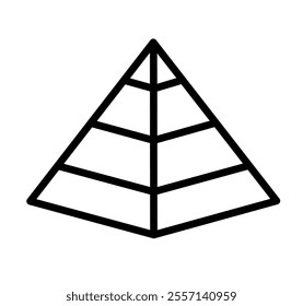 pyramid icon vector on white background