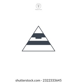 Pyramid icon vector presents a stylized ancient monument, signifying history, Egyptology, archaeology, culture, and architectural wonder