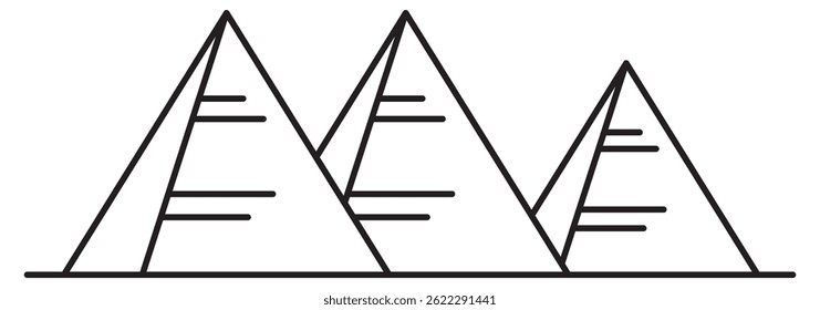 Pyramid icon vector. Simple finance pyramide symbol. Trendy flat ui sign design. Thin linear graphic pictogram for web site, mobile application. Logo illustration.