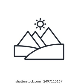 Pyramid icon. vector.Editable stroke.linear style sign for use web design,logo.Symbol illustration.