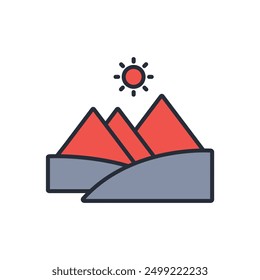 Pyramidensymbol. vector.Editable stroke.linear style Zeichen zur Verwendung Web-Design, logo.Symbol-Illustration.