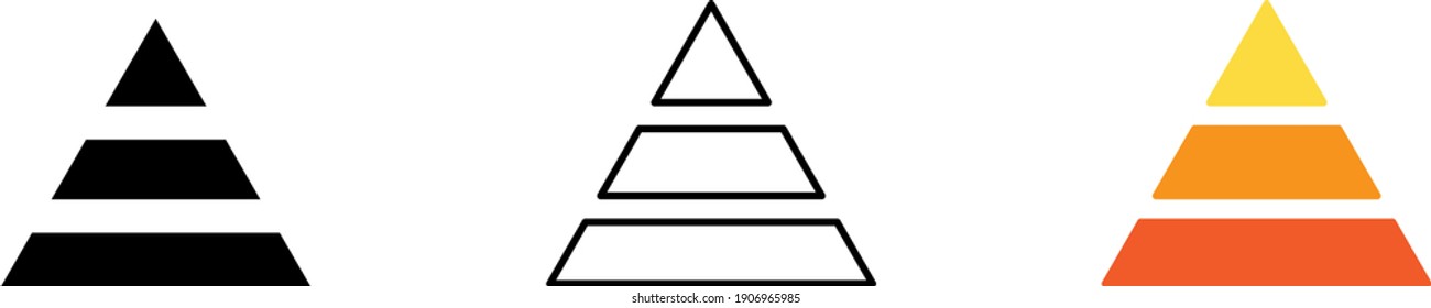 Pyramid icons, vector illustrations.
