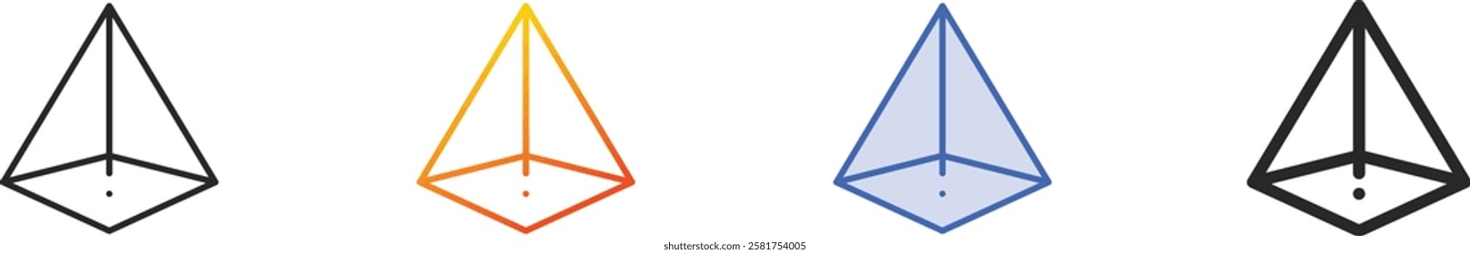pyramid icon.Thin Linear, Gradient, Blue Stroke and bold Style Design Isolated On White Background