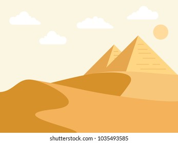 pyramid illustration in the desert