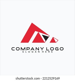 Pyramid illustration design logo vector with abstract letter A concept.