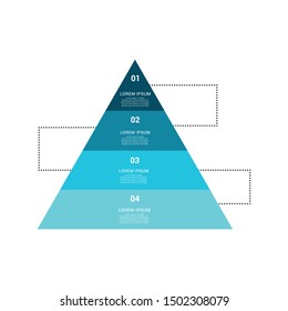 Pyramid info graphic template with five elements, vector