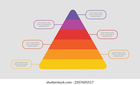 Pyramid Infografik mit 6 Ebenen, Schritten oder Optionen.