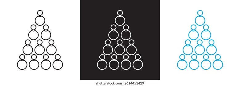 Pyramid  infographic chart icon set. Vector for websites, mobile interfaces, presentations, banner, visual branding etc. Vector illustration. isolated on white and black background. EPS 10