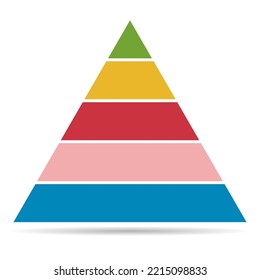 Pyramid infographic chart layout shadow, info modern concept step presentation, brochure vector illustration .