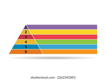 Pyramid infographic chart layout shadow, info modern concept step presentation, brochure vector illustration .