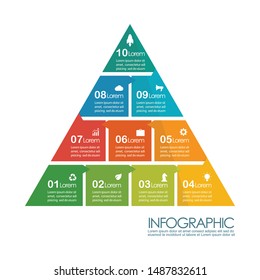 Pyramid Infografik Diagramm Vorlage. Vektorgrafik