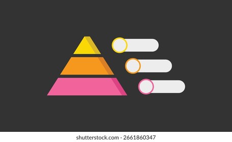 Diseño de infografía de la pirámide con 3 pasos