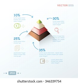 pyramid infographic design, arrow draw design